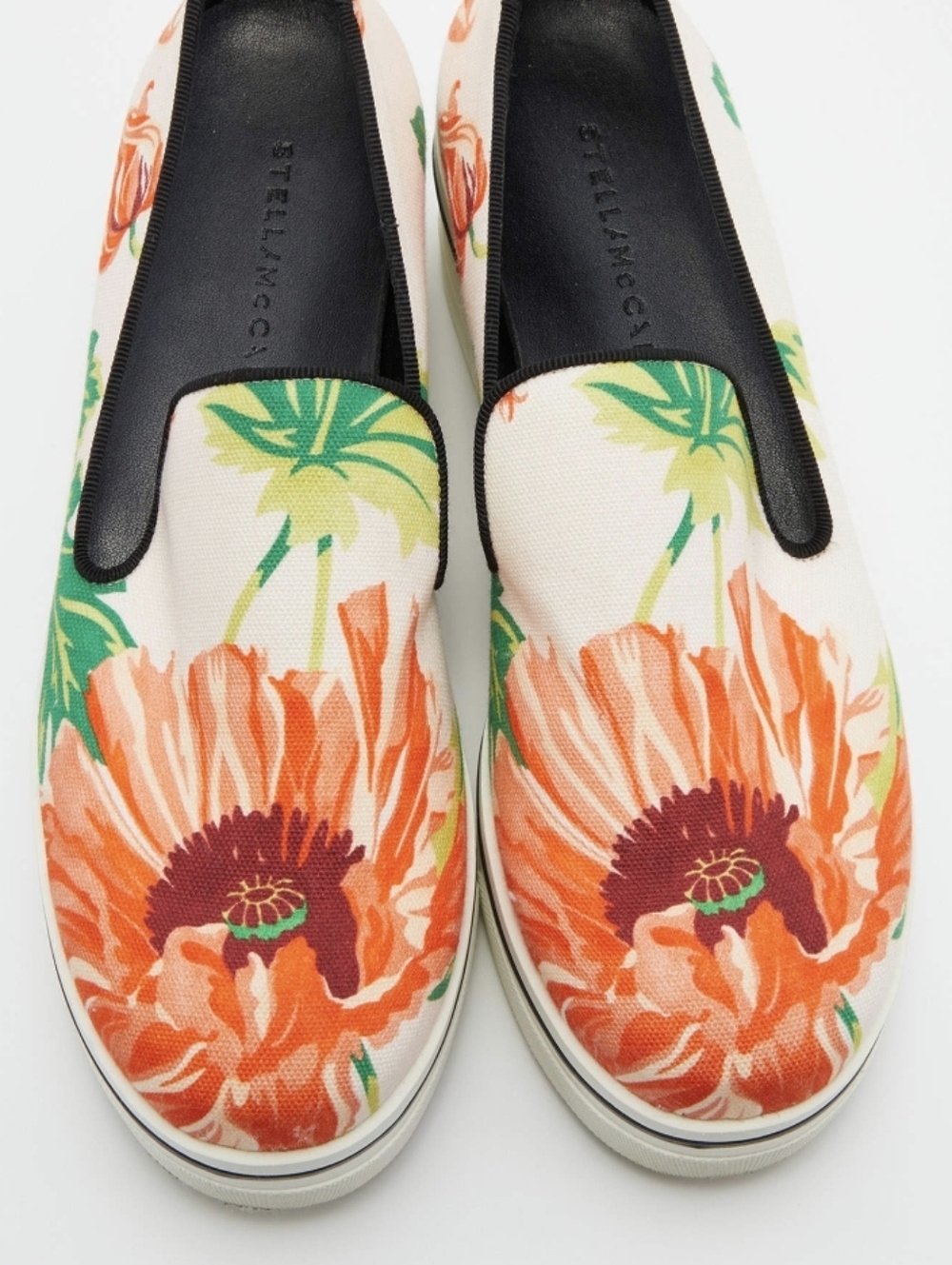 Stella McCartney Pale Pink & Tropical Floral Slip-on Platform (EU 39/US 8.5)